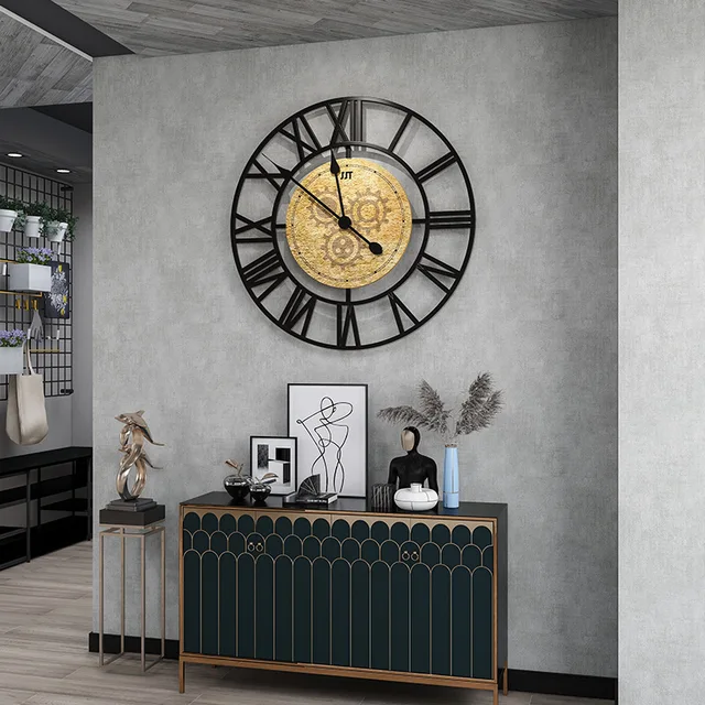 Настенные часы в римском стиле, тихие металлические украшения для гостиной, прихожей, ресторана, дома - купить по выгодной цене