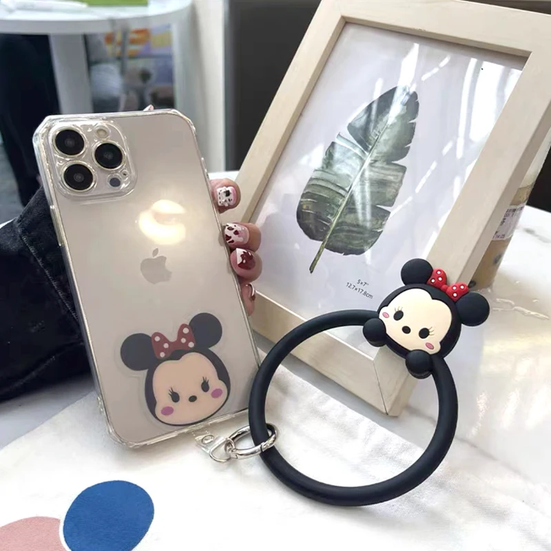 Disney Mickey Minnie Mouse Keychain Ladies Fashion Cute Romantic Vintage Keychain Charm Korea 90s Aesthetic Bag Phone Chain Gift