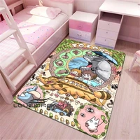 riman spirited away cartoon anime totoro soft carpet printed anti slip floor mat chair mat bedroom childrens room large carpet