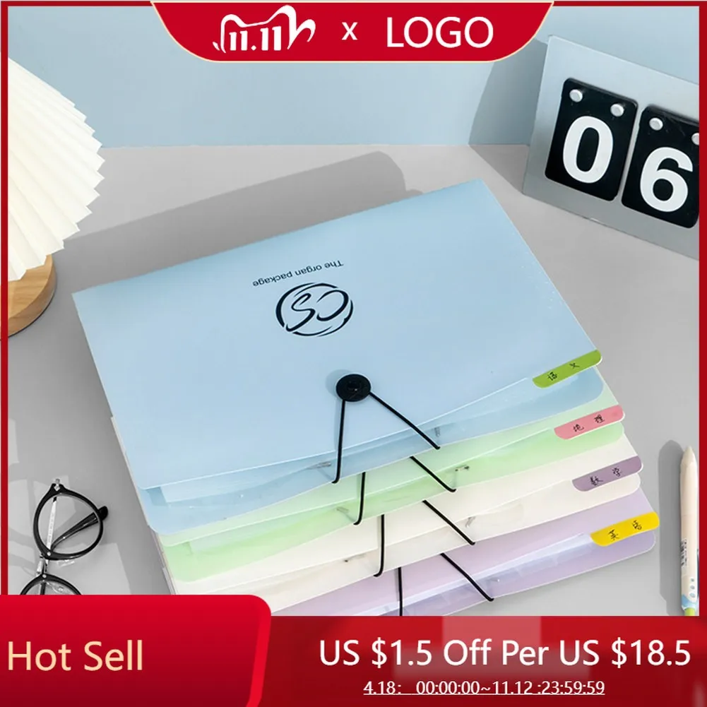 

5 Layers Bag Portable Storage Multi-layer File Bag Data Folder Storage Bag A4 Bill Folder Holder Portfolio Office Stationery