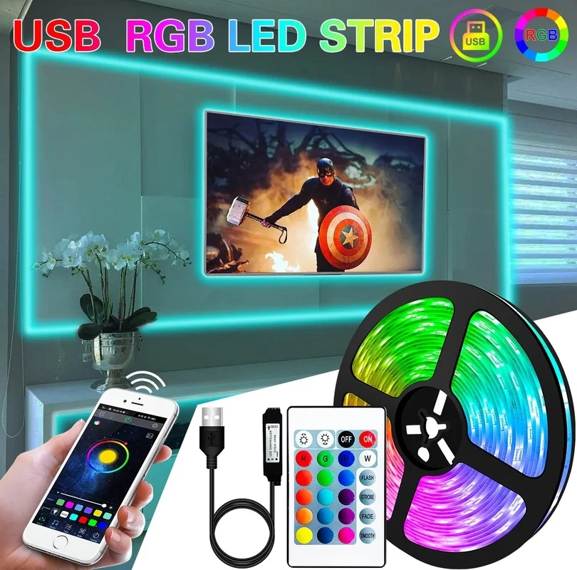 

Светодиодная ленсветильник с поддержкой Wi-Fi, Bluetooth, RGB, гибкая Водонепроницаемая светодиодная лента SMD 2835 с поддержкой Wi-Fi и адаптером, 20 м, 25 м