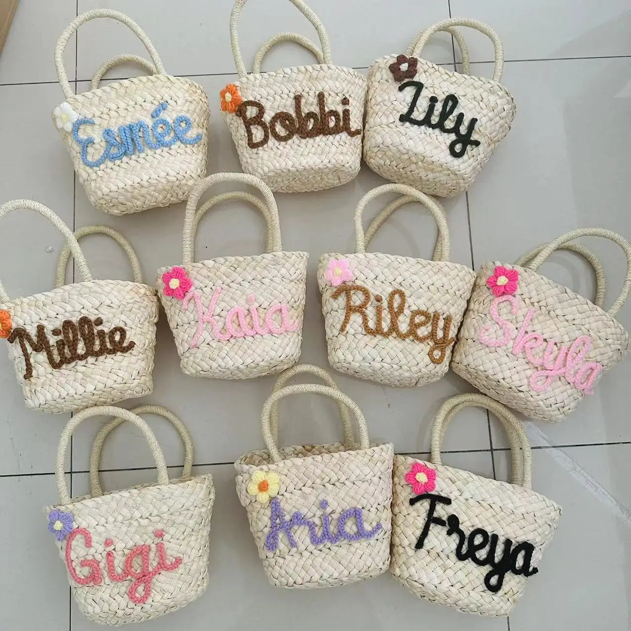 Корзина для девочек с цветами на заказ индивидуальная Женская сумочка невесты