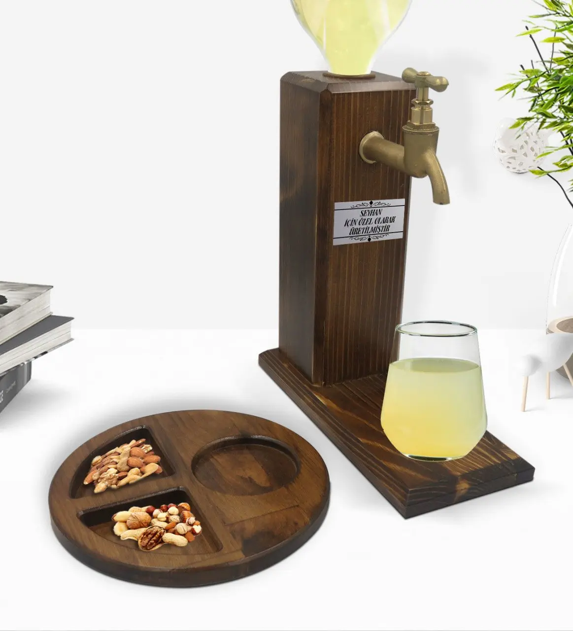 

Персонализированная деревянная подставка для напитков Musluklu из натурального массива дерева, круглые презентационные табуреты, кондитерски...