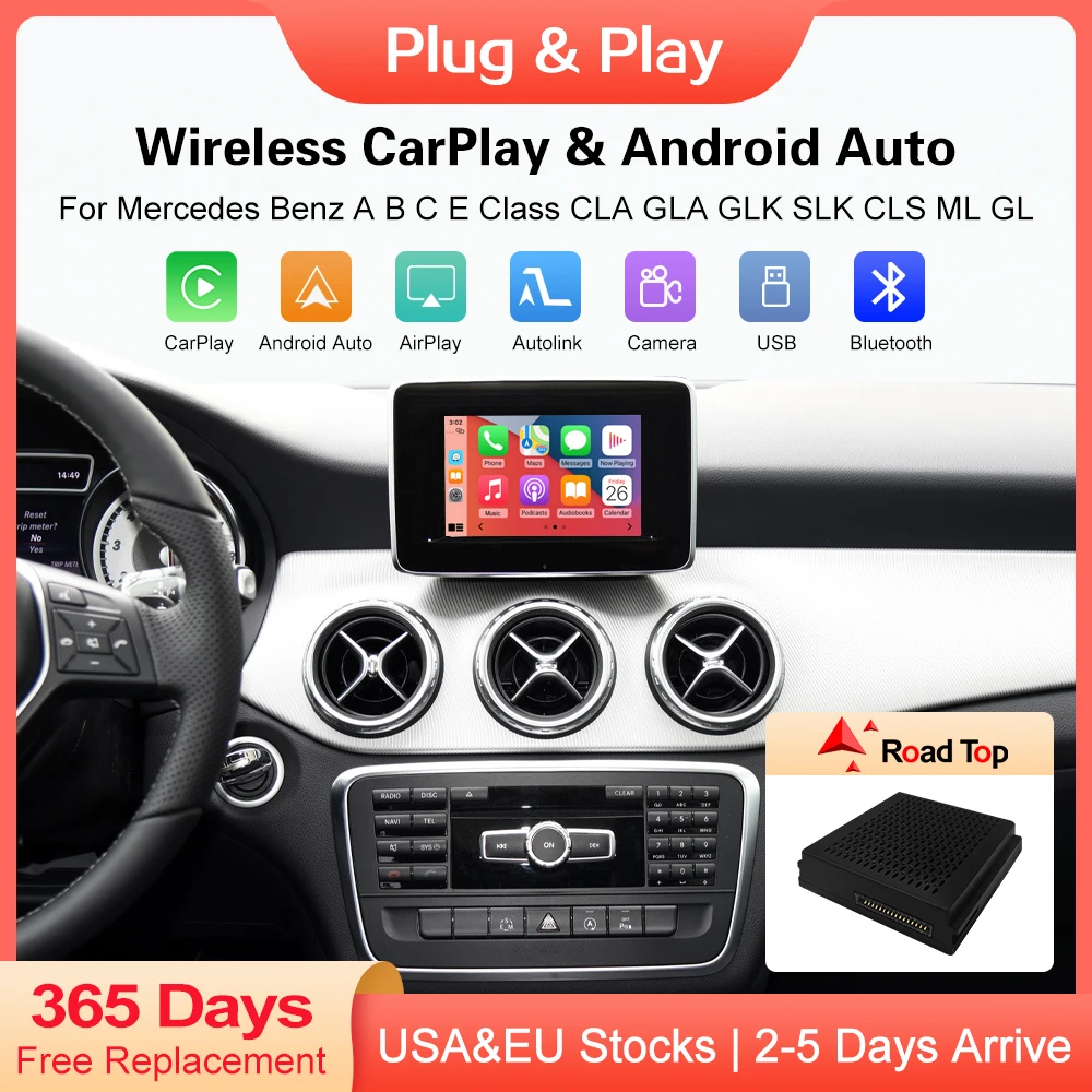 

Беспроводной Apple Carplay для Mercedes Benz A B C E Class CLA GLA GLK SLK CLS ML GL NTG4.5 Becker модуль Android автонавигация