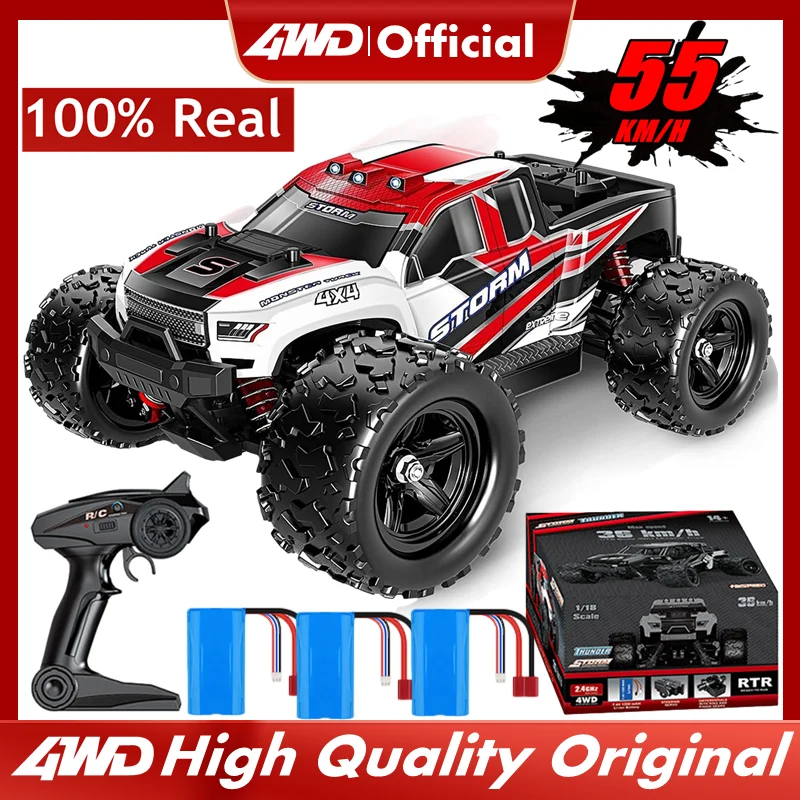 

4WD Rc Cars Off Road 4x4 2.4G 55KM High Speed Electric Car Drift Remote Control Truck with LED Light Toys for Kids Adults