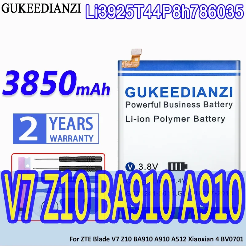 Аккумулятор GUKEEDIANZI большой емкости Li3925T44P8h 786035 3850 мАч для ZTE Blade V8 V7 BV0800 BV0701 A910 A506 V770