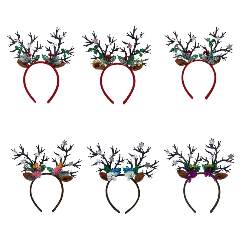 

LED Christmas Elk Headband Christmas Antlers Headband Deer Horn Hairband NEW