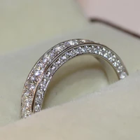 chic non fading lightweight rhinestone inlaid symmetric finger circlet anniversary gift women ring wedding ring