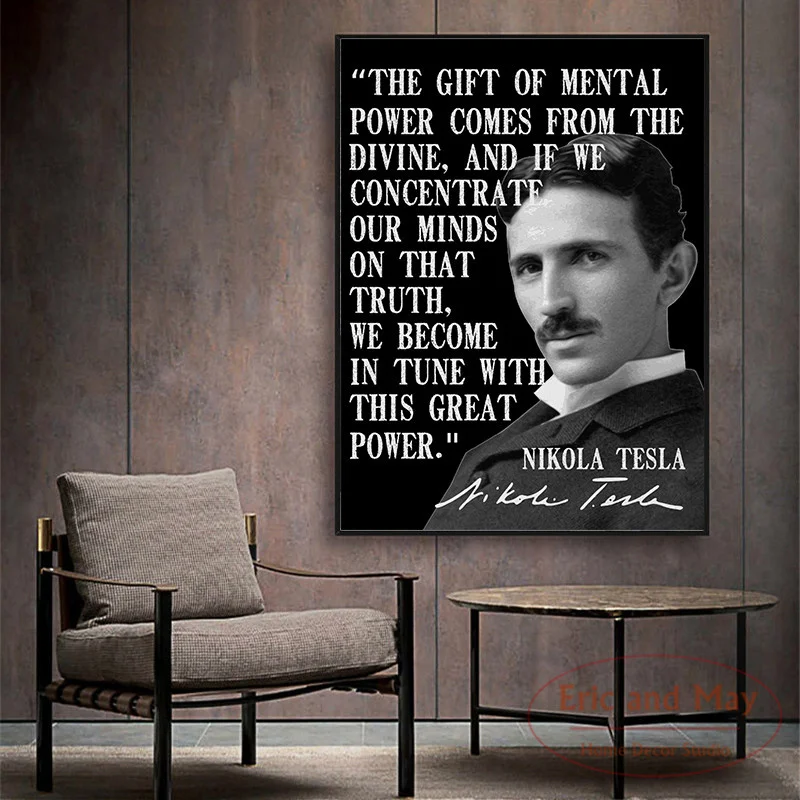 

Nikola Tesla Portrait Posters And Prints Canvas Painting Art Wall Pictures New Nordic Style Decorations For Home Decor Plakat