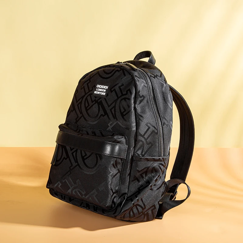 

CHCH Adult Backpack Black Color Simple Style Large Space Bag for Men