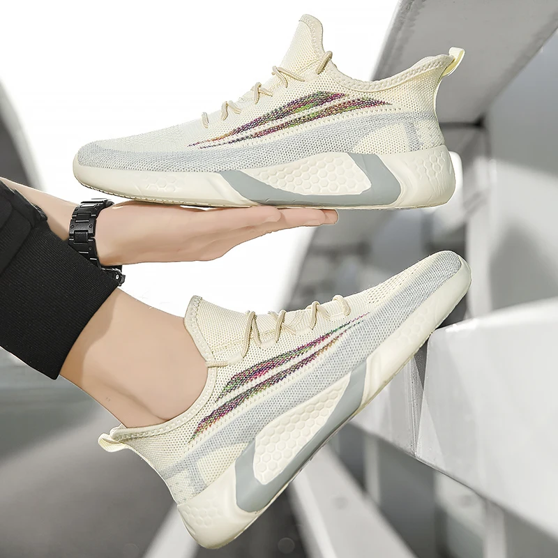 Men's New Mesh Breathable Lace-up Casual Shoes Outdoor Lightweight Comfortable Fashion Sports Running Shoes Large Size 46