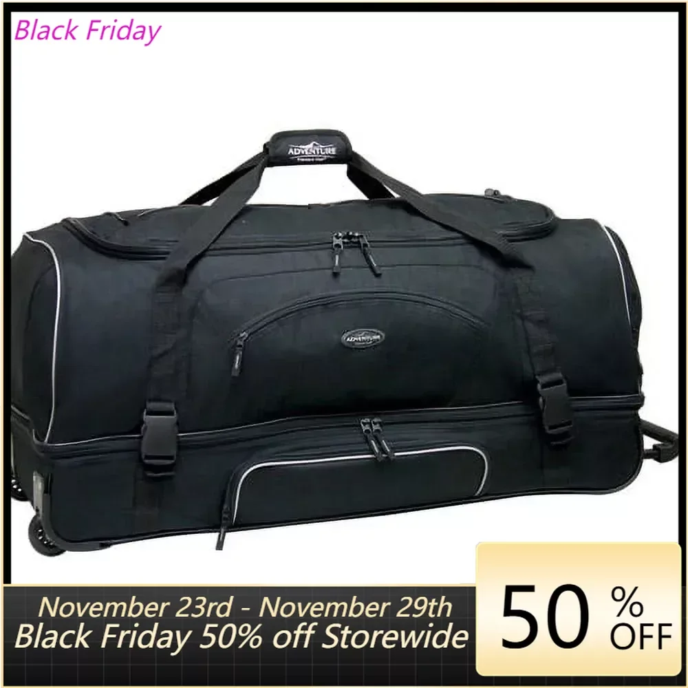 

X-Large 36" Drop-Bottom Rolling Duffel with Telescopic Handle - Black