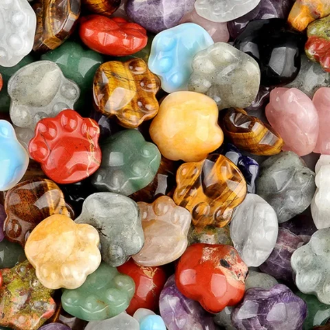 Энергетические камни с резьбой кошачья лапа, аметист, кварц, для дома