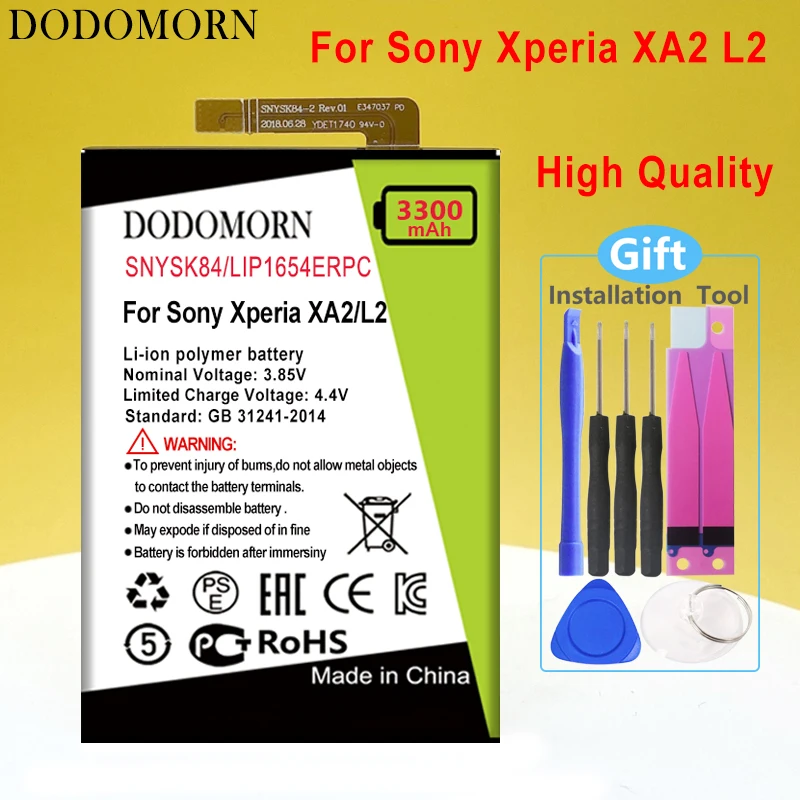 

DODOMORN SNYSK84 LIP1654ERPC Battery For Sony Xperia XA2 L2 H3113 H4113 1309-2682 +Tracking Number