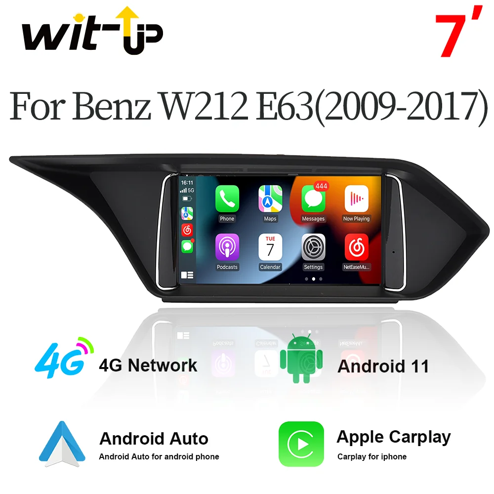 

wit-up For Benz E W212 A212 S212 2009-2017 7" Touchscreen Android 11 Radio Aftermaket GPS Navi CarPlay Autoradio Car Stereo