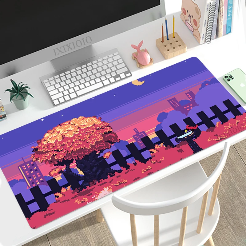 

Mouse Pad Gaming Pixel Scenery Art XL Large New Mousepad XXL Mechanical Keyboard Pad Natural Rubber Non-Slip Carpet PC Mice Pad