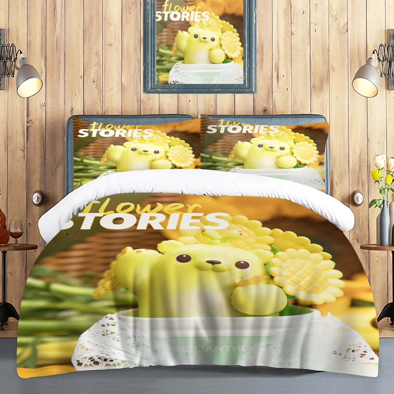 Пододеяльник с изображением медведя мини-комплект для детей одеяло мультяшное