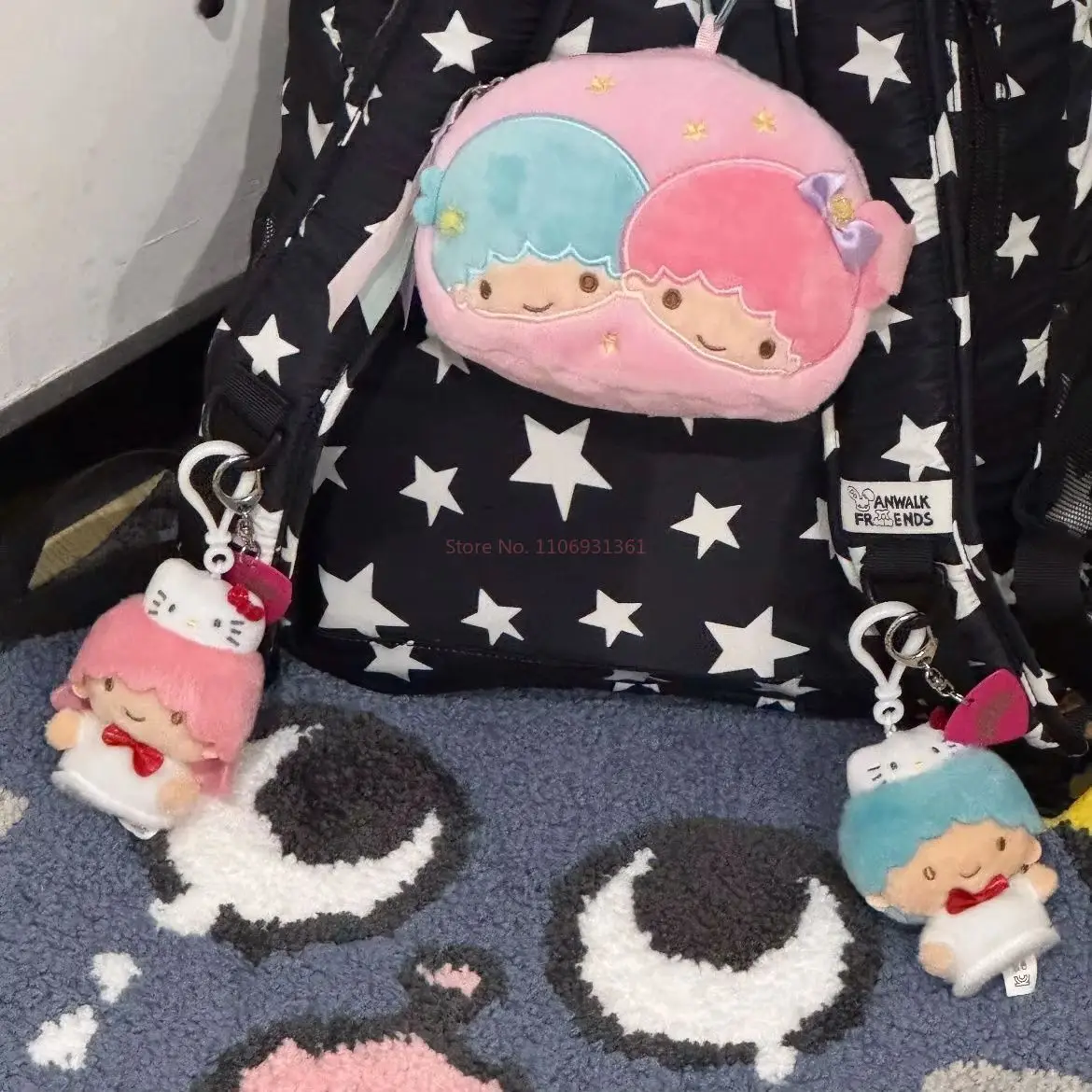 Кошелек Sanrio Little Twin Stars Kikilala, маленькая сумка для хранения мелочей, подвеска-брелок с пряжкой в виде звезды, подарок, украшение, игрушка (art.: 3920da284da5d) - 3920da284da5d