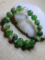 natural green tourmaline bracelet 12mm clear round beads watermelon tourmaline women men crystal jewelry aaaaaaa