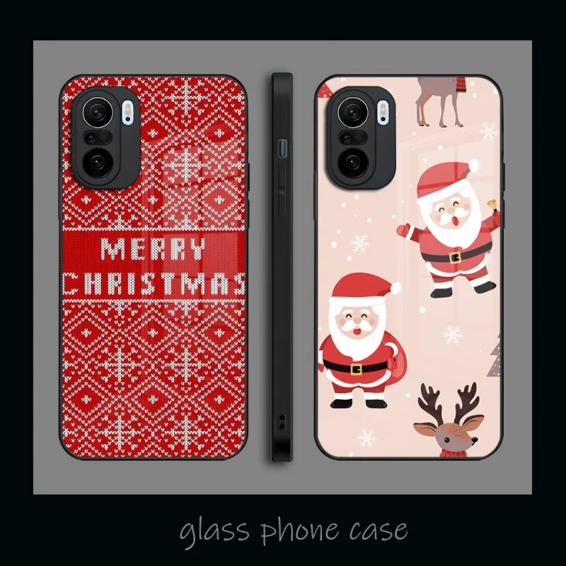 Рождественский телефон с Санта-Клаусом искусственное закаленное стекло для Redmi