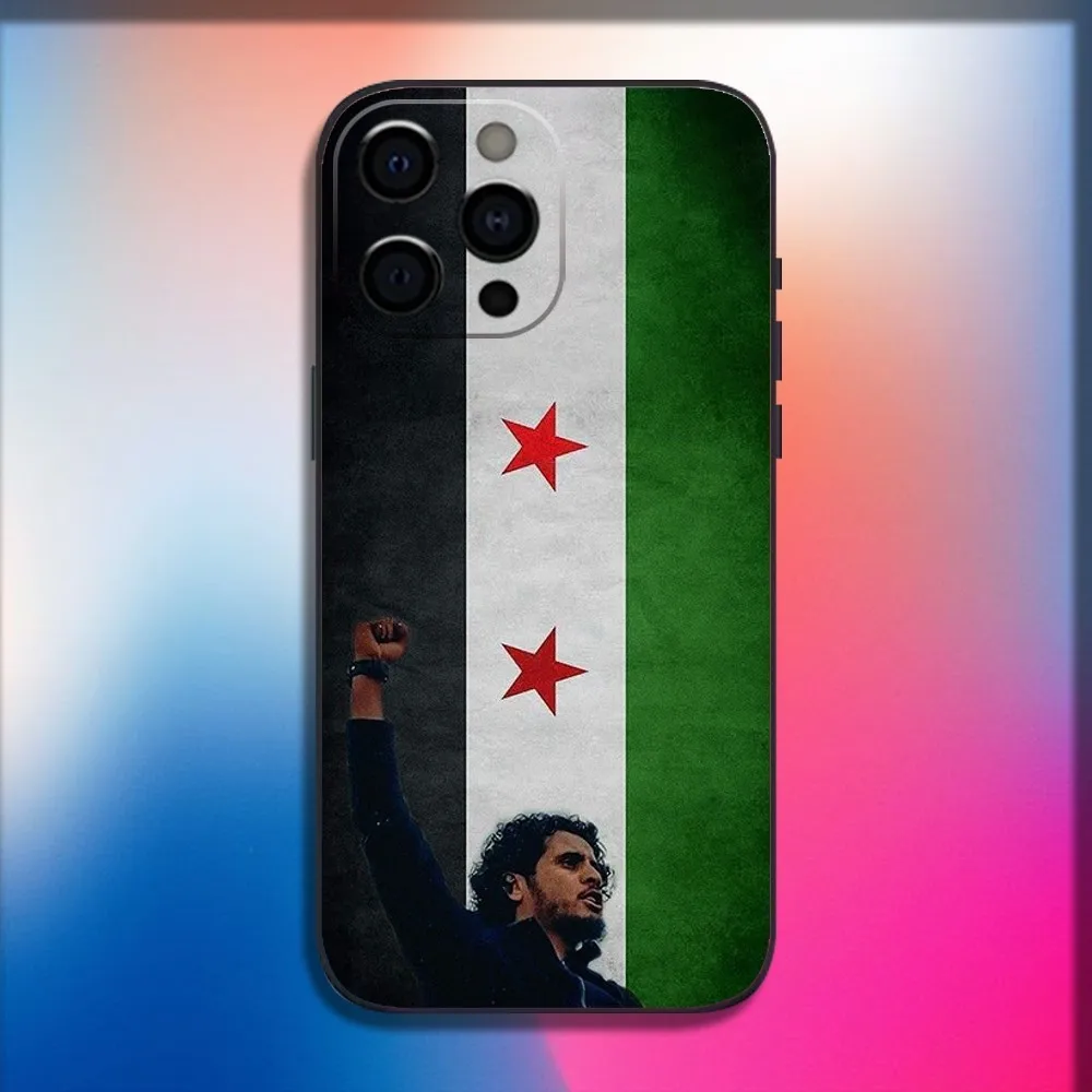 Map S-Syrian Syria Flag Phone Case For iPhone 16 15 14 13 12 11 Pro X XS Max XR Plus Mini Soft Black Cover