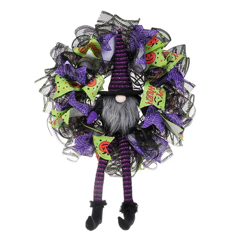 

Halloween Gnome Wreath Gnome Halloween Door Wreath Hangings Decoration Wall Hanging Pendant Flower Garland Halloween Decoration