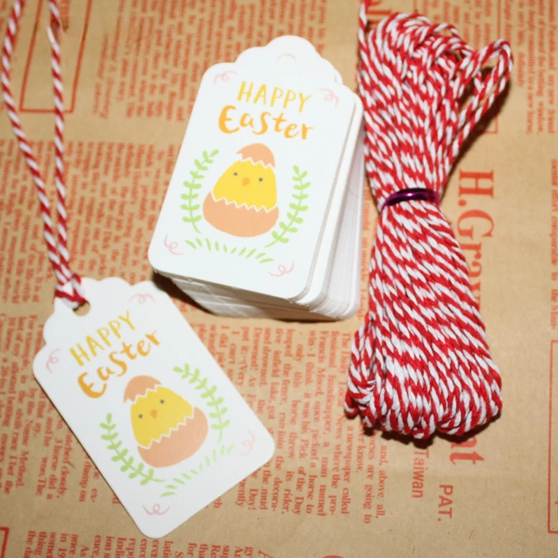 

50 шт., этикетки из крафт-бумаги в виде кролика