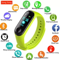 m3 smart digital watch bracelet for child women with heart rate monitoring running pedometer colour counter health sport tracker