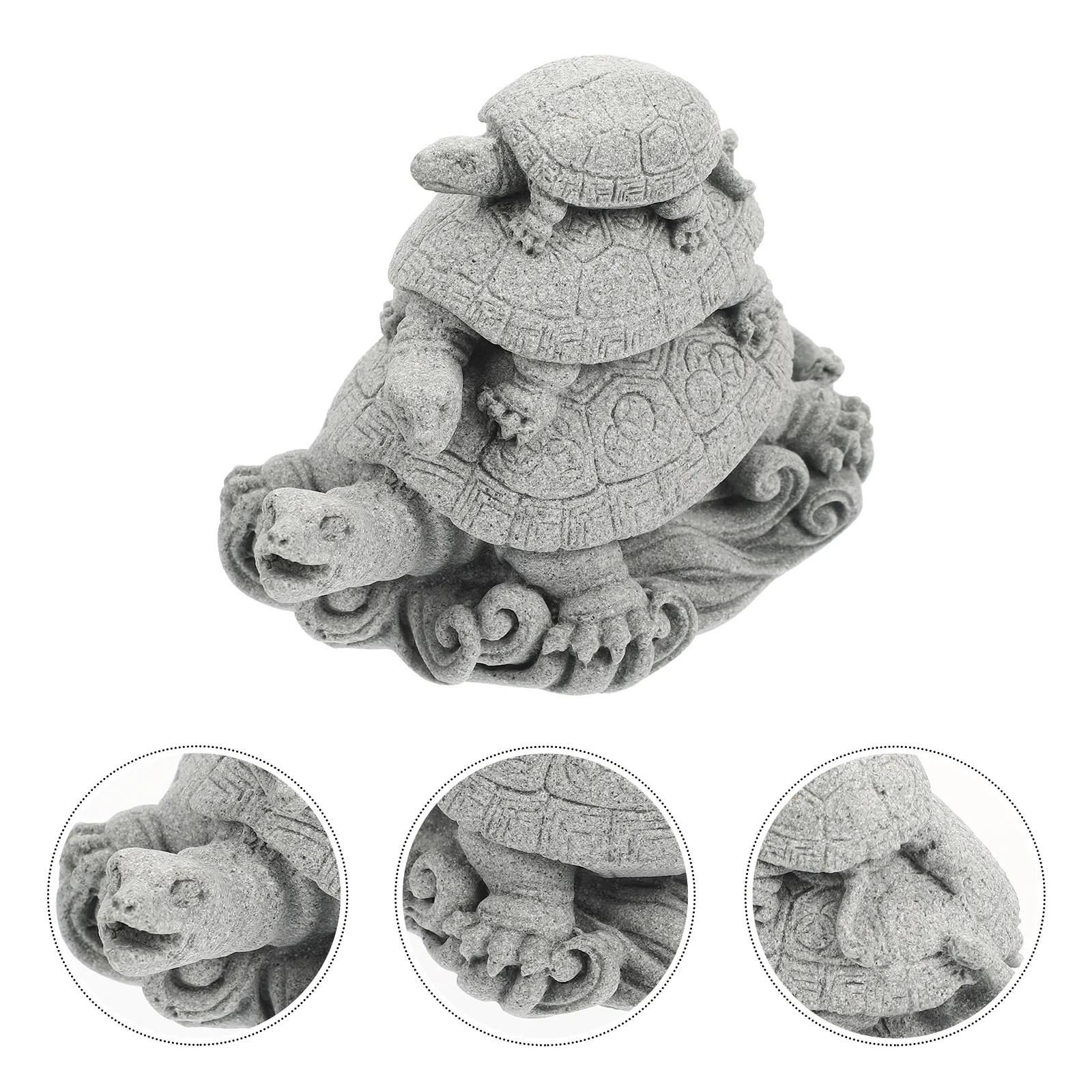 

Turtle Garden Figurines Decoration Tortoise Adornment Miniature Three Ornament Landscape Micro Model Figurine Desktop Mini
