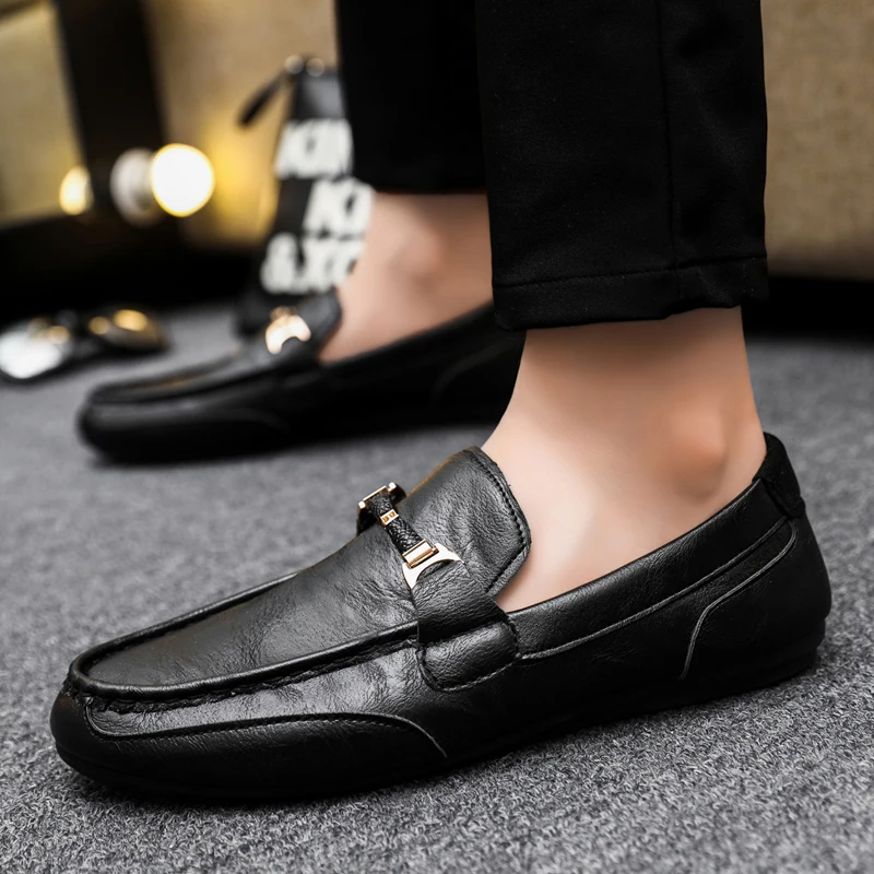 

Men Shoes Casual Luxury Fashion Mens Loafers Moccasins Handmade Slip on Boat Shoes Classical Business Shoes for Men