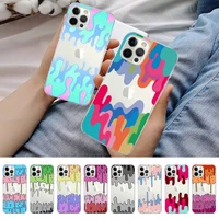 melted colorful painting phone case for iphone 11 12 13 mini pro xs max 8 7 6 6s plus x 5s se 2020 xr clear case