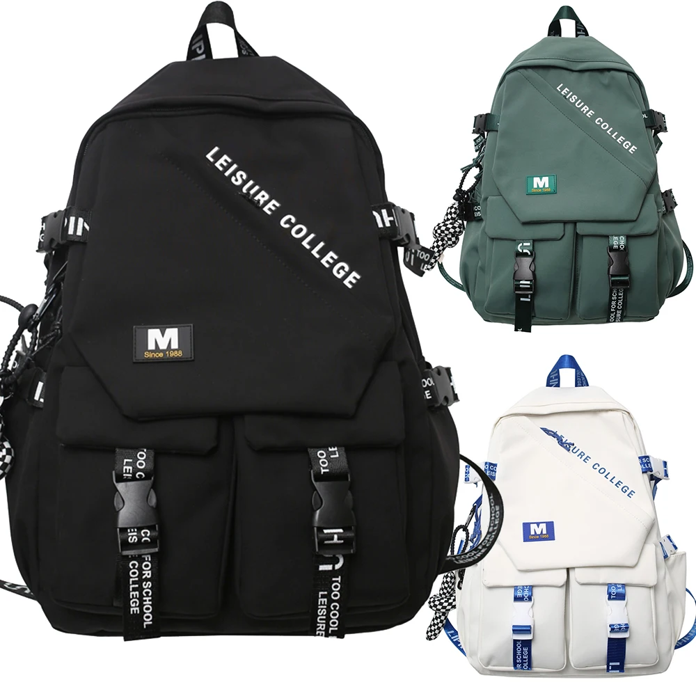 

Fashion Double Buckle Waterproof Nylon Backpack Women High Quality Student School Bag Teenage Girls Cute Backpacks Shoulder Bags