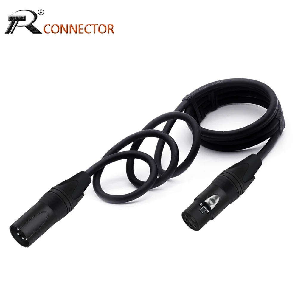 

4-контактный кабель XLR, штекер-гнездо, медный экранированный кабель OFC для микрофона, микшера, усилителя, сцсветильник, 1 м, 1,5 м, 2 м, 3 м, 5 м, 10 м