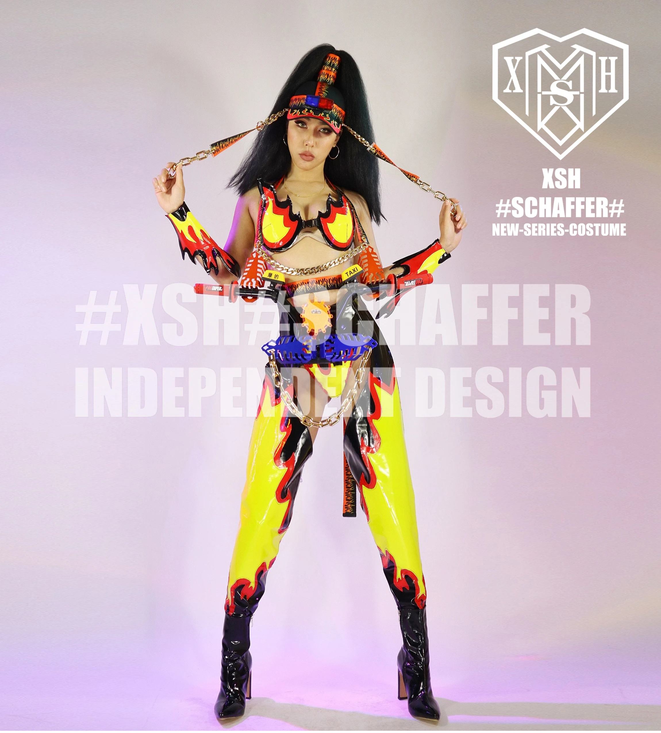 Женский костюм для ночного клуба GOGO в стиле панк