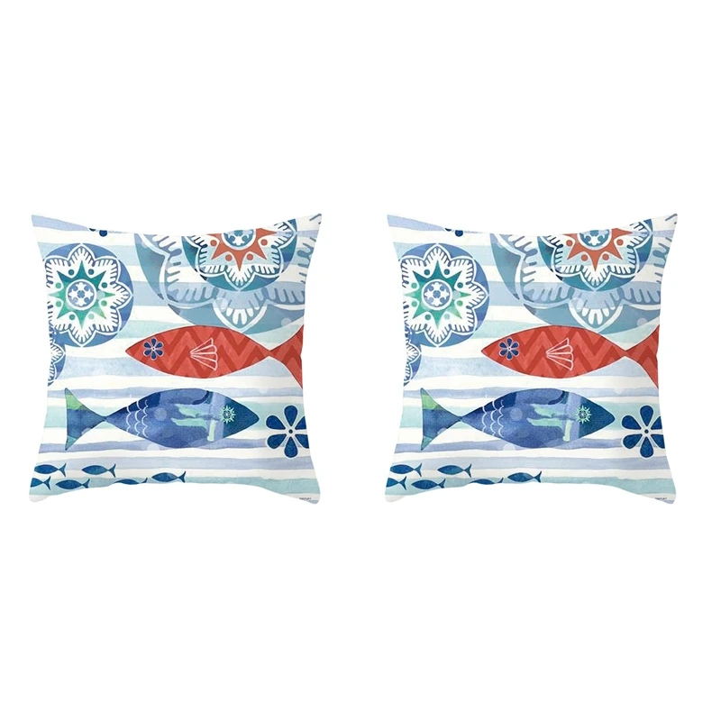 

Mediterranean Ocean Digital Print Peach Skin Pillow Cushion Cover Home Goods 17