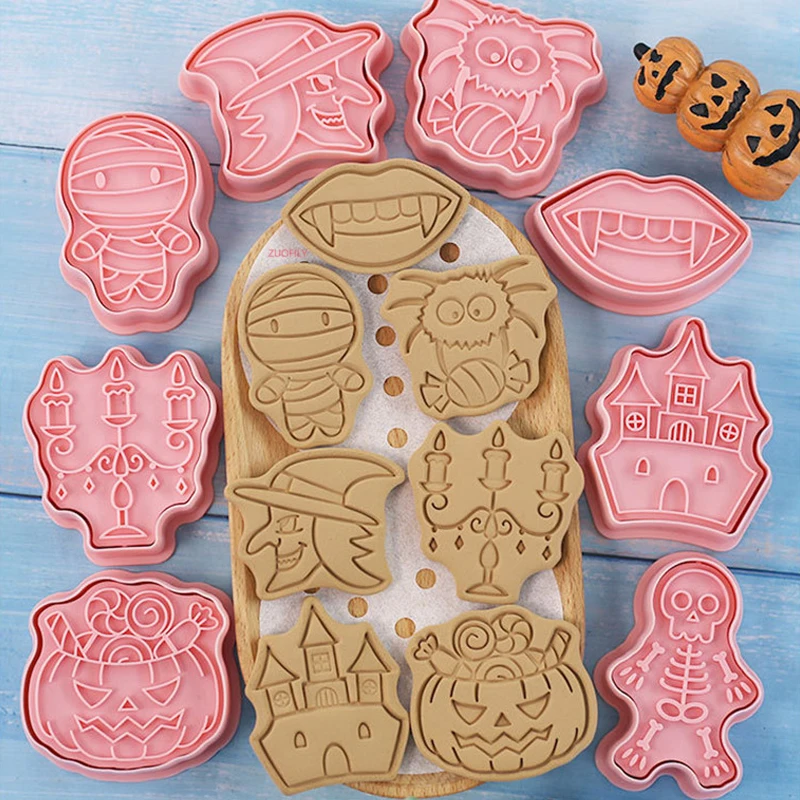 Вырубные формочки для печенья Хэллоуина "Привидение", "Череп" и "Замок"; пресс-штамп для декорирования тортов и формы для выдавливания; инструменты для украшения тортов; товары для вечеринок.