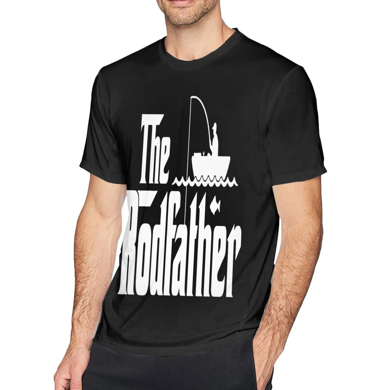 

Футболка мужская с принтом удочки, хлопковая рубашка, одежда для отца, рыбалки, Рождества