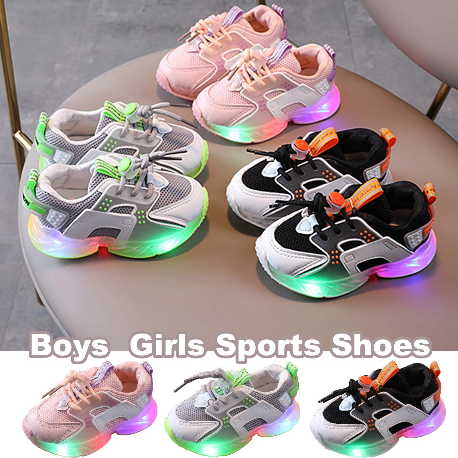 

Children Light Up Luminous Sports Shoes Girl Boy Net Top Sports Shoes Leisure Fashionable Baby Items Free Shipping Zapatillas