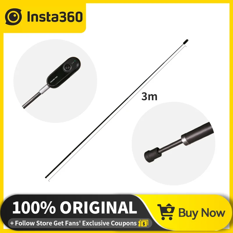Палка для селфи Insta360 Extended 0 57-3 м тонкая длинная камеры Insta360ONE X2 ONE R - купить по