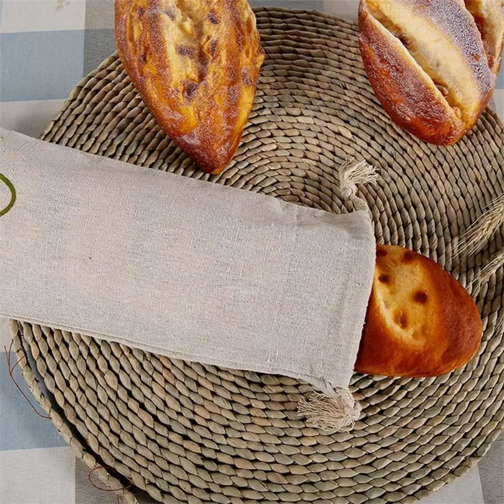 Льняные пакеты для хлеба многоразовый мешок на шнурке булочек сумка хранения