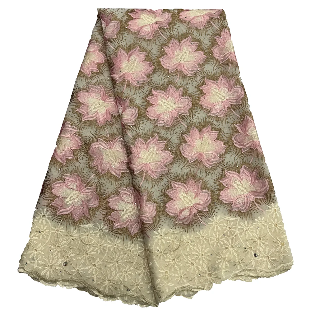 2024 Высококачественная Кружевная Ткань Нигерии Новинка 5 ярдов швейцарская вуаль