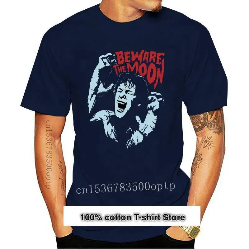 

Camiseta de hombre lobo американо в Лондоне, ropa Harajuku для Хэллоуина, ужасов, остерегайтесь Луны, 2019