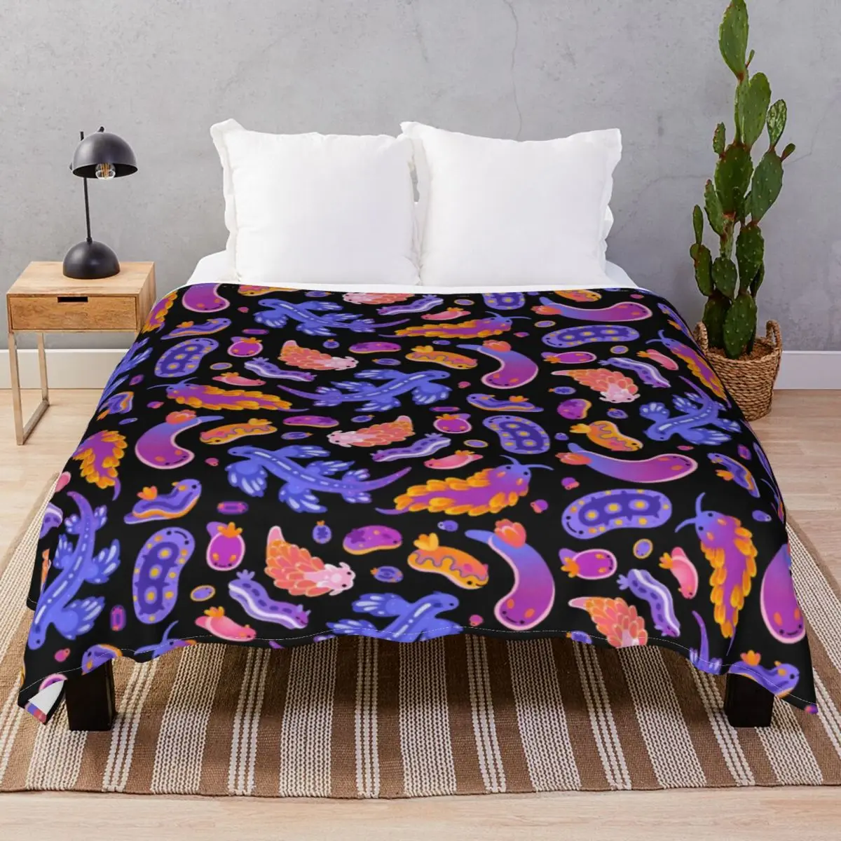 Sea Slug Blankets Flannel Autumn/Winter Lightweight Thin Throw Blanket for Bedding Home Couch Travel Office
