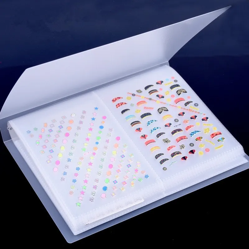 

80 slots Nail Sticker Storage Book Nail Water Decals Empty Storage Holder Easy Photo Album Manicure Nail Art Tools
