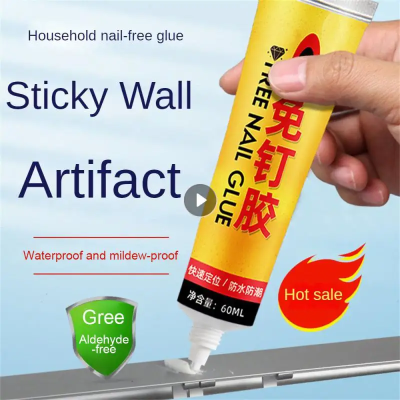 

Glue Odorless Can Be Operated With Water No Punching Tool Free Moisture-proof Do Not Take Off Nail Free Glue Non-toxic Firm
