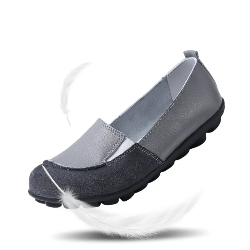 

New Non Slip Flat Shoes for Woman Soft Casual Women Shoes Genuine Leather Lightweight Slip on Women Loafers Plus Size 44 Zapatos