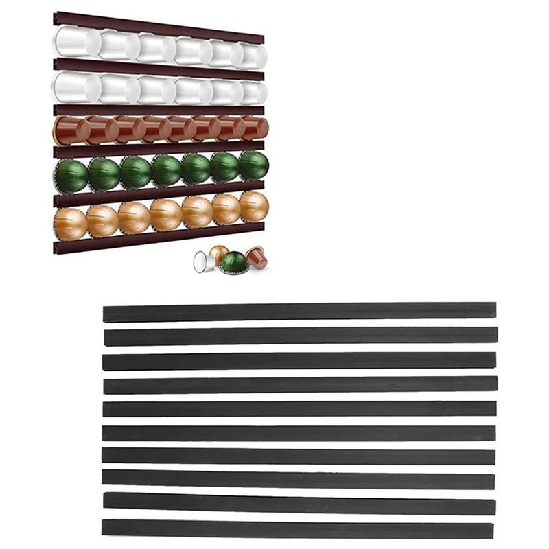 

Wall Mounted Coffee Capsule Holder for K-Cup Nespresso Dolce Gusto Vertuoline DIY Self Adhesive Coffee Pad Capsule Storage Racks