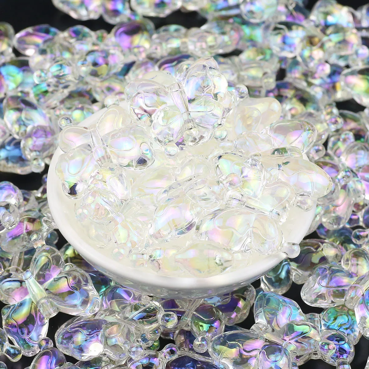 21x35MM Большая Бабочка Прозрачный УФ Акриловые Бусины Проставки Свободные Для DIY