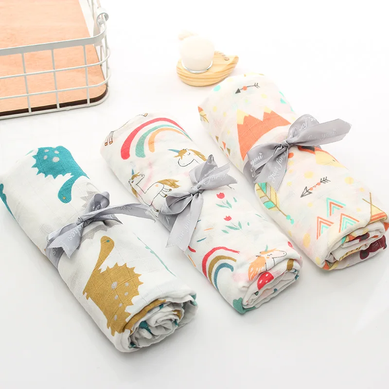 

120cm*110cm Swaddle Blanket Baby Blanket Bamboo Muslin Blanket Kids Baby Bath Towel Blankets Newborn Blanket Bedding Cotton