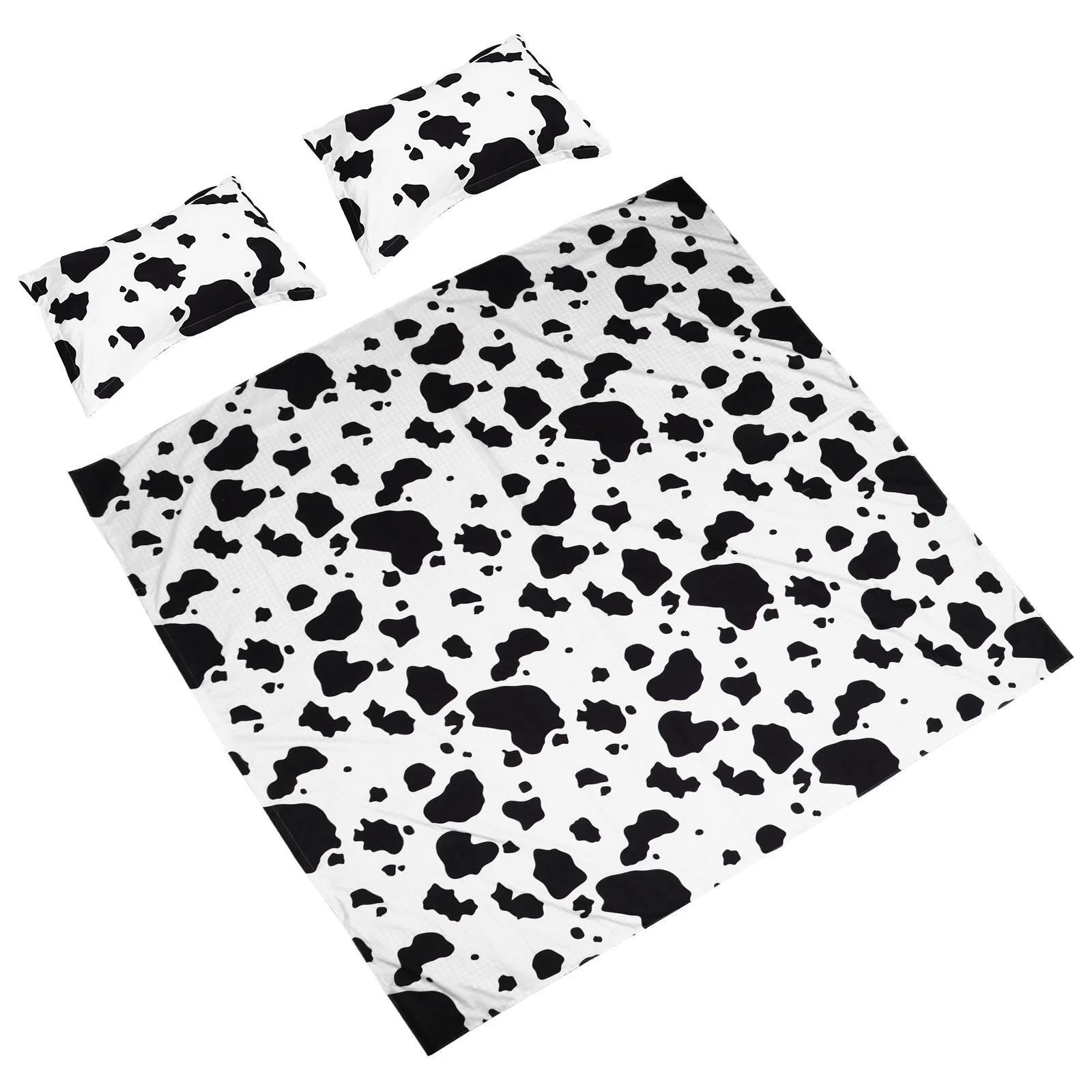 

3Pcs Cow Duvet Cover Cotton Bedding Cover Bedspreads Coverlet Quilt Cover Black and White Bedding Set Holiday New Year Bed